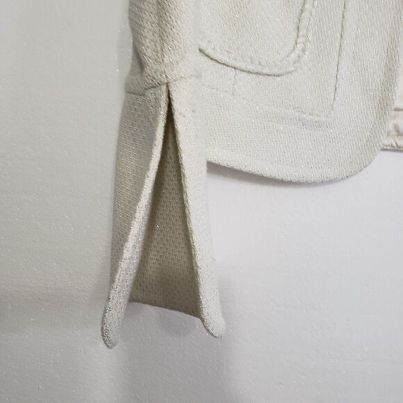 NEW Anne Klein Lined White Blazer with Long Arms and Bell Sleeves, Size 4 - Picture 5 of 11
